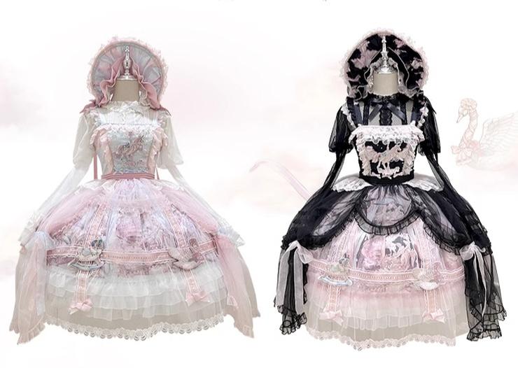 Urtto~Pegasus Park~Sweet Lolita JSK Dress Dual Color Princess Lolita Dress Set 41528:701824