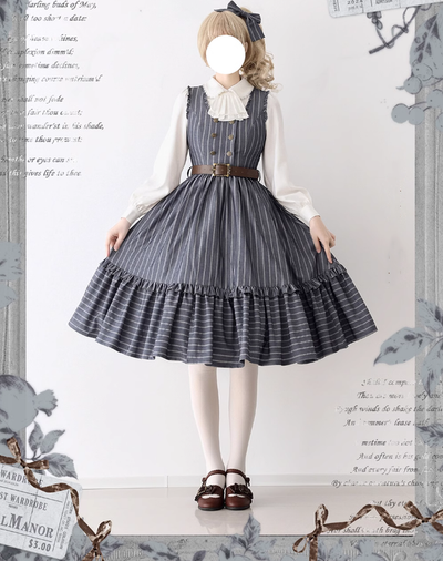 Forest Wardrobe~Little Manor~Classical Lolita JSK Dress Flounce Dress Long Sleeve Blouse   