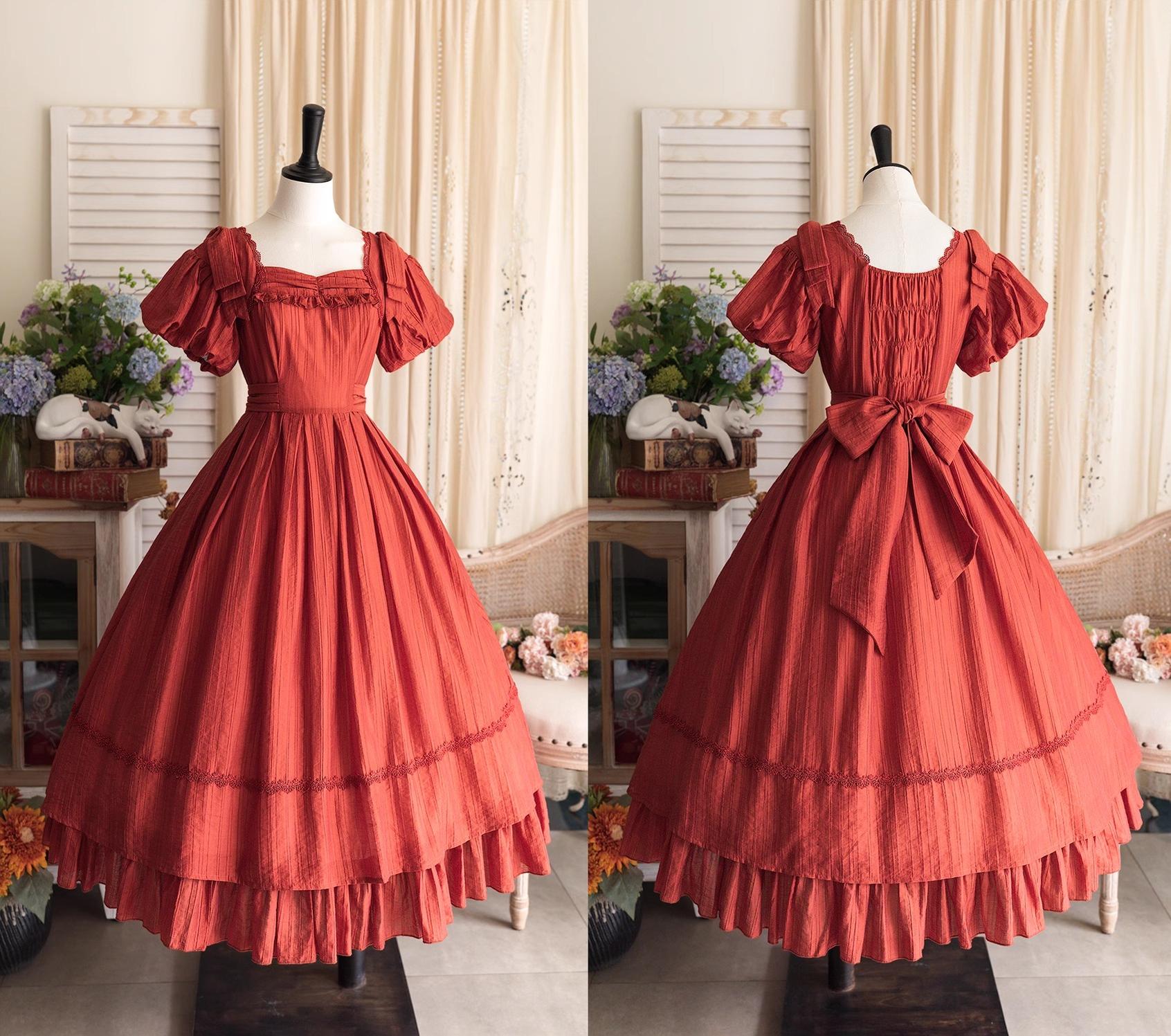 Forest Wardrobe~Forest Gallery~Country Lolita OP Dress Elegant Tencel Dress 38366:589824