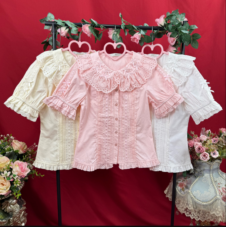 Sunflower - Sweet Lolita Peter Pan Collar Blouse, Cotton Fabric