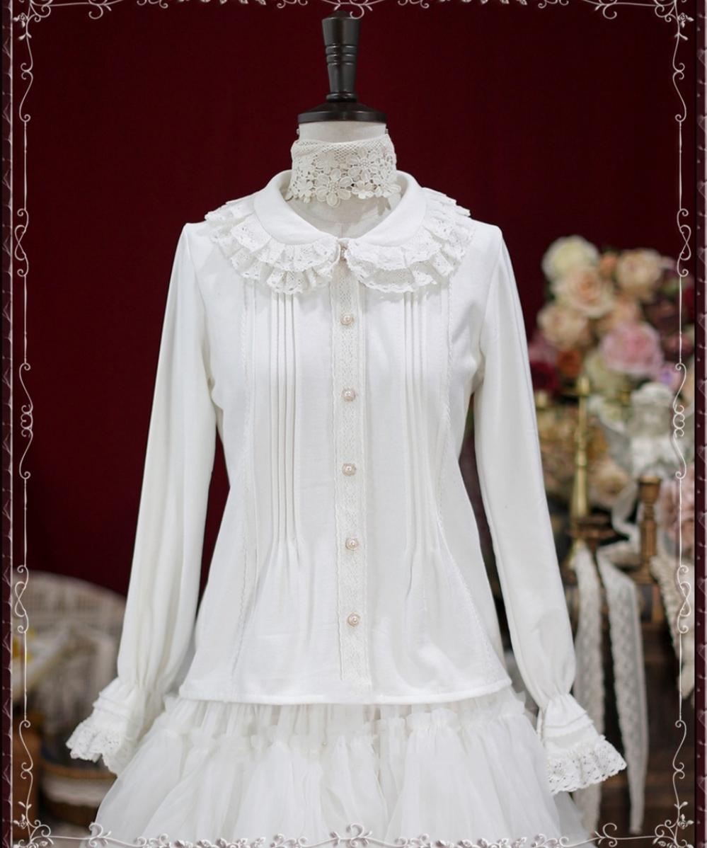 Tiny Garden~Cotton Retro Lace Lolita Blouse 686:591558