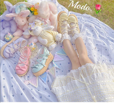 (BFM)Modo~Sweet Lolita Round-toe Platform Shoes Ankle Strap Shoes   