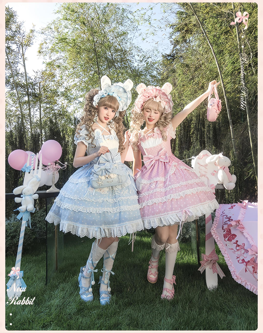 Mademoiselle Pearl~Bow Rabbit~Sweet Lolita Regular Polka Dot OP Dress 43142:768035