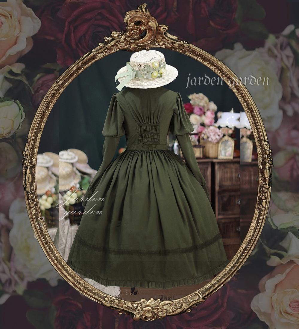 Tiny Garden - The Black Forest - Classic Lolita Stand Collar Dress OP