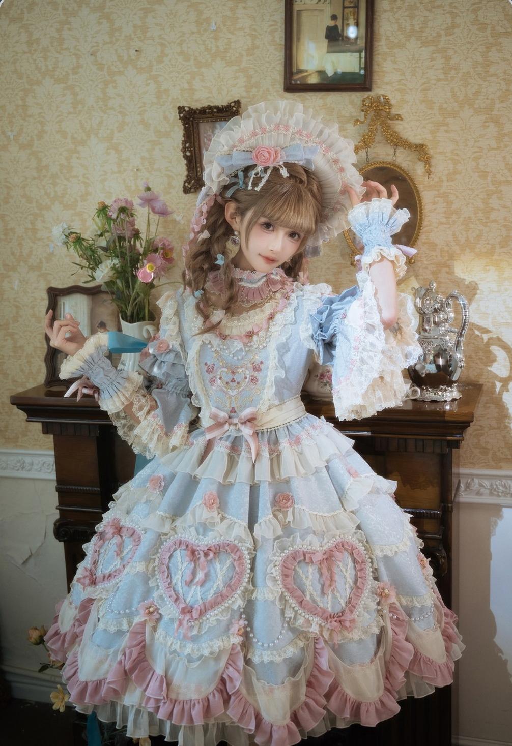 Bramble Rose - Antique Cake - Vintage Lolita OP Princess Dress Gorgeous Lolita Outfit 41536:701606