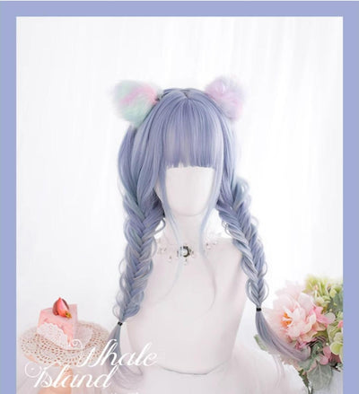 Alicegarden~Harajuku Style Gradient Blue Long Curly Wig   