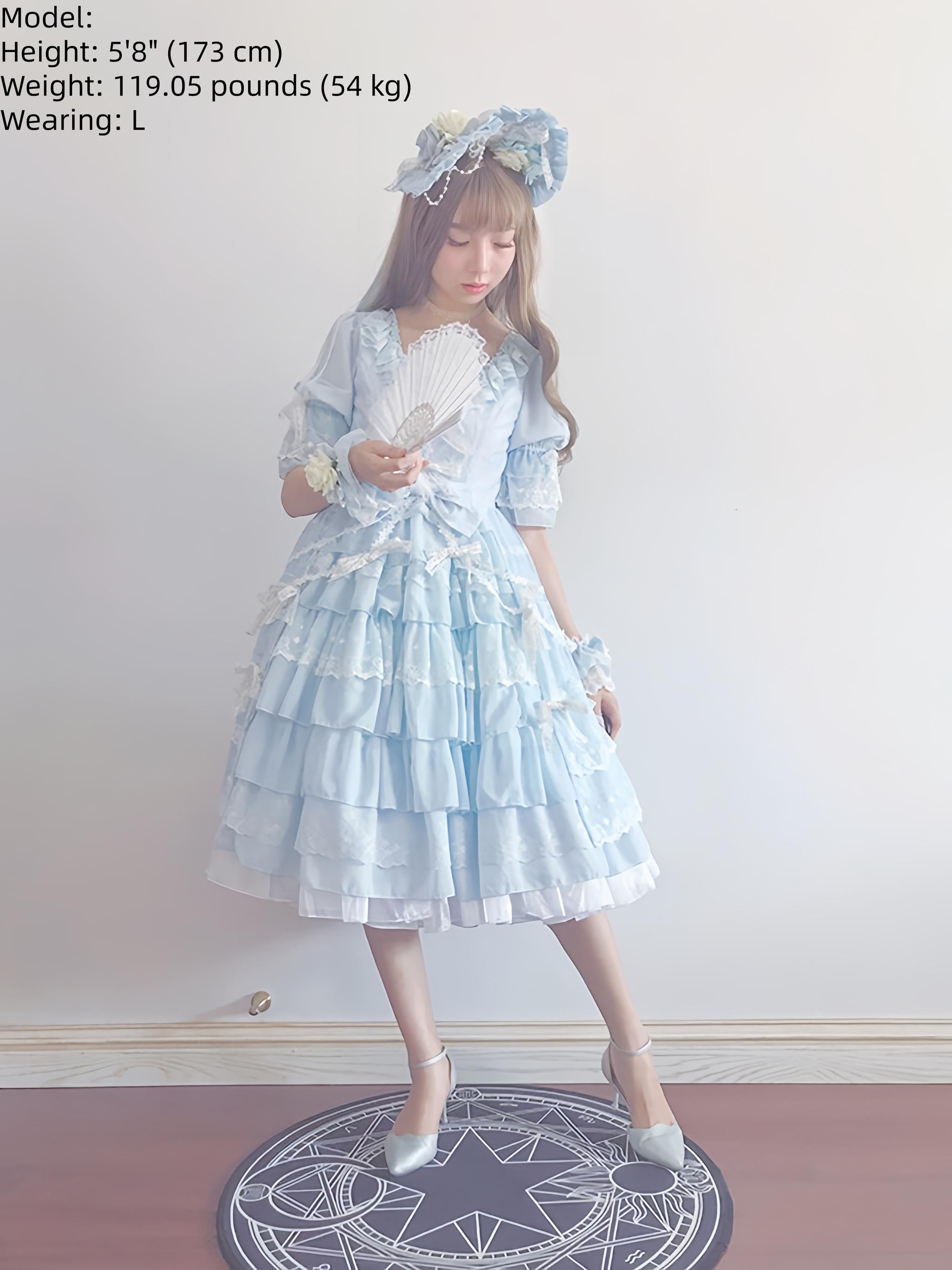 Dawn Wedding - Sweet Lolita OP Dress, Layered Hem
