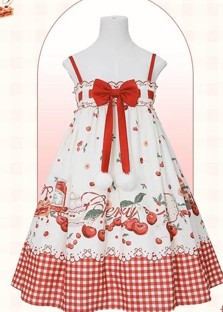 Mademoiselle Pearl~Cherry~Christmas Winter Lolita OP Dress   