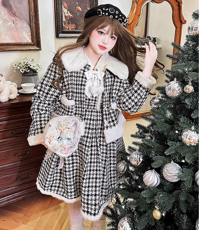 Hard Candy~Plus Size Lolita Dress Plaid Print Lolita Coat Set   