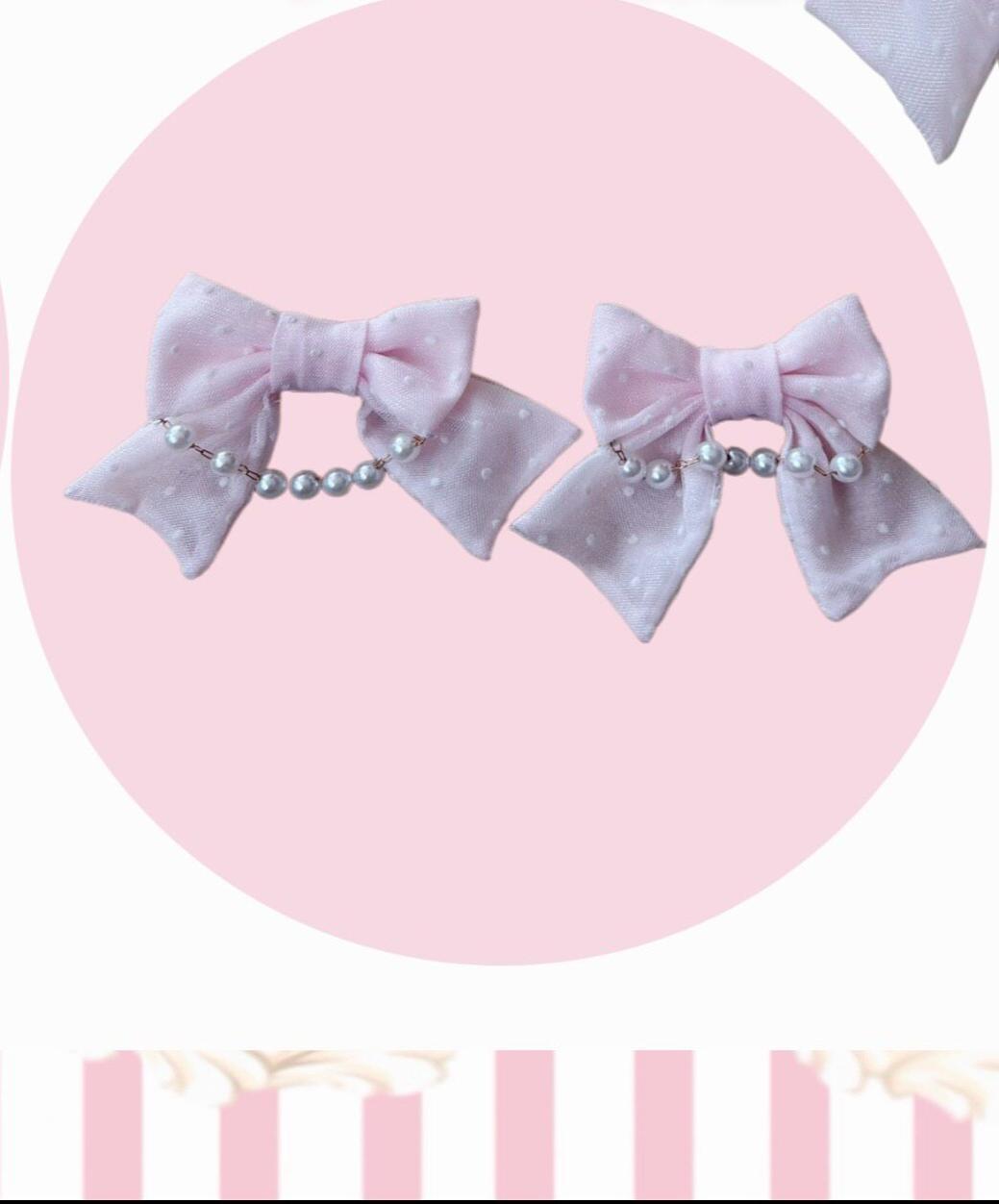 Petal Pastry Chef - Old School Lolita OP Dress with Back Rabbit Ear A Pair of Hairclips S