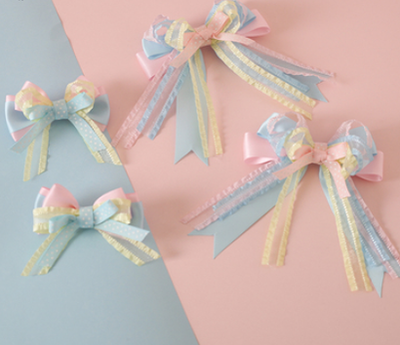 Xiaogui~Sweet Ice Cream~Sweet Lolita Bow Hair Accessories a set of 4 bows ice cream brooches  