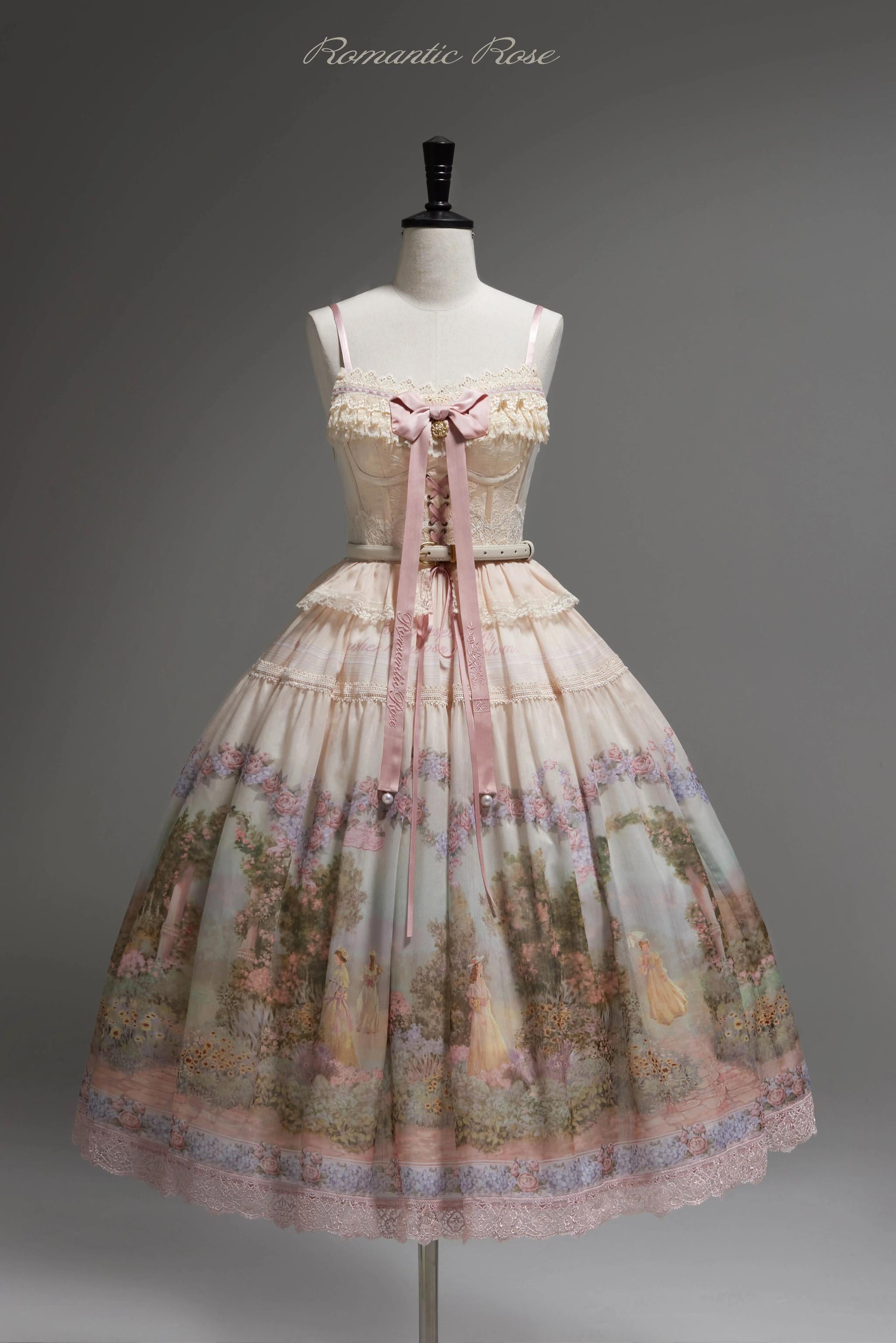 Classic Lolita Dress Set Printed JSK Skirt with Bodice