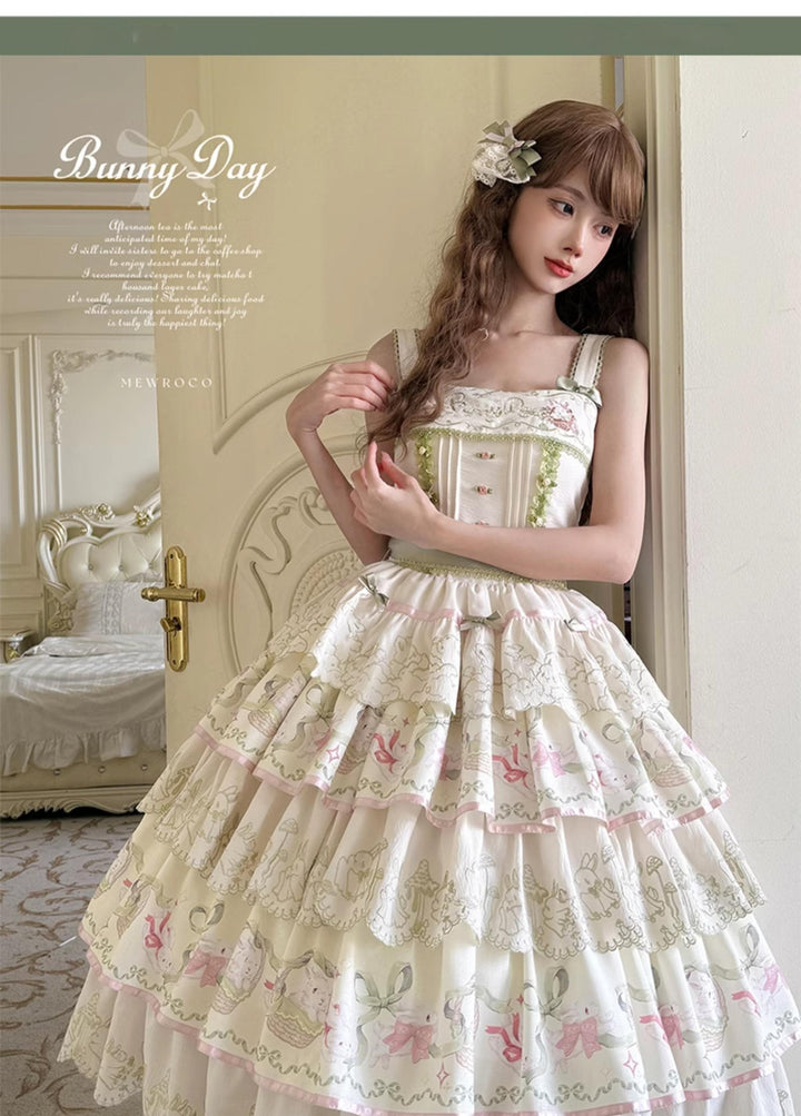 Mewroco~Daily Bunny~Classic Lolita JSK Dress with Bunny Prints