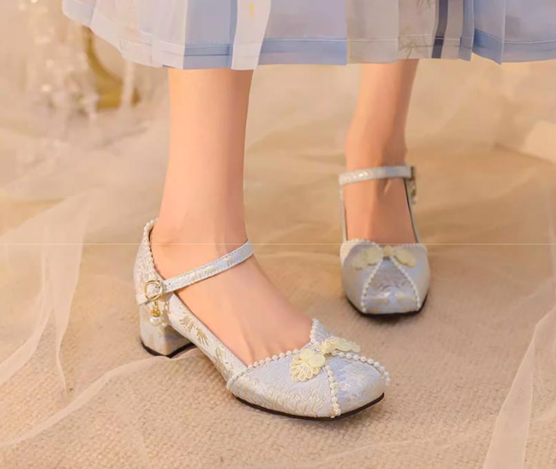 Yana~Huaiyu Yana~Chinese Style Han Lolita Shoes Lolita Chunky Heel Shoes   