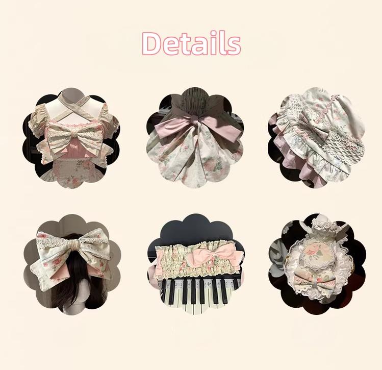 Meet Spring - Floral Printed Old School Lolita OP Dress 44915:827749