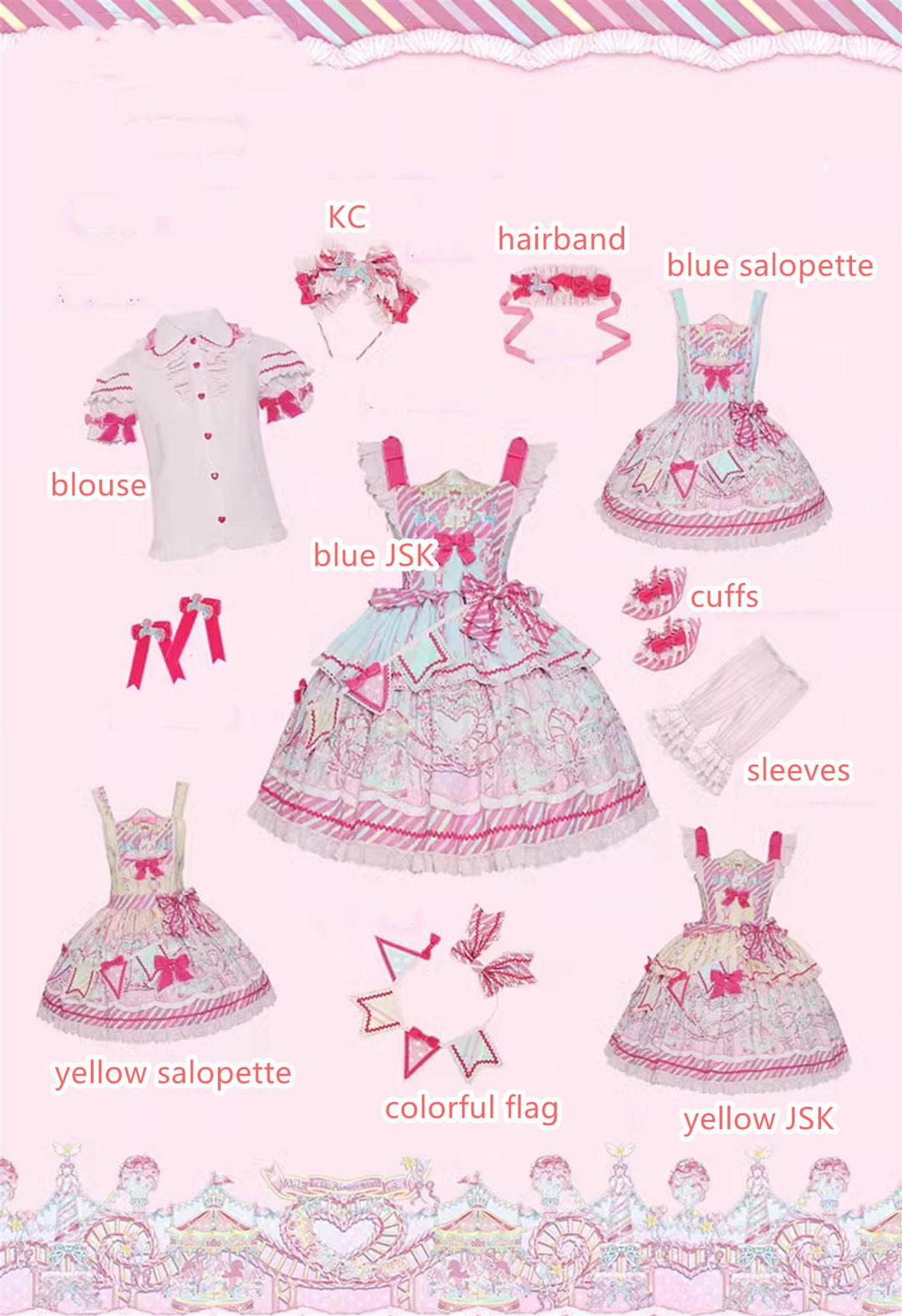 (Buyforme)Letters from Unknown Star~Candy Park Salopette Sweet Lolita Jumper Dress Set   