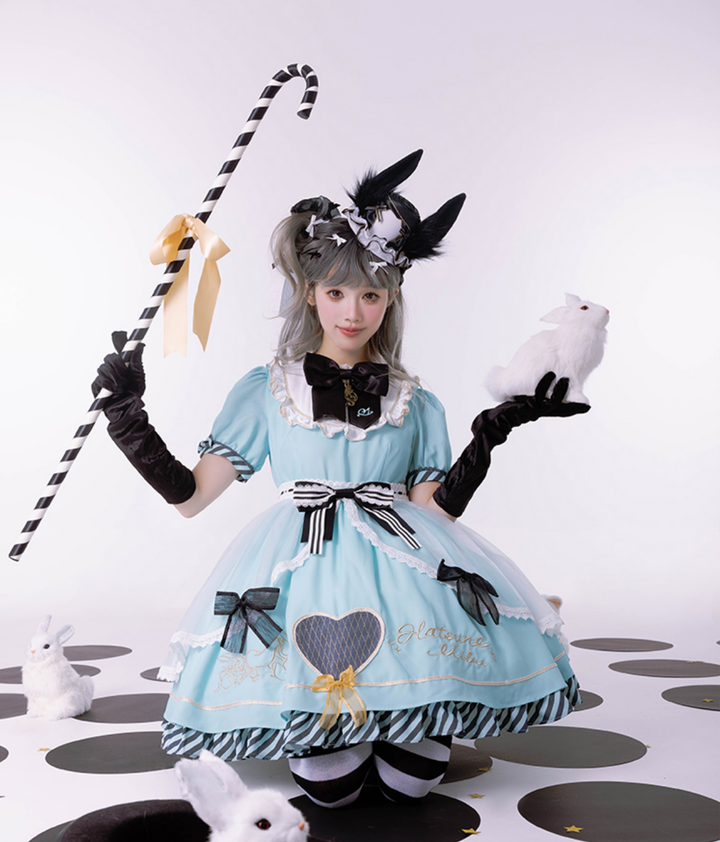 Confession Balloon~Alice in Wonderland~IP Collab Sweet Lolita OP Dress and KC