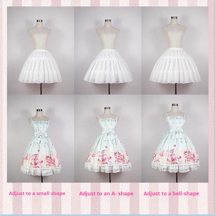 Krncrlo~White Lolita Petticoat Adjustable 14M Violence Fishbone Petticoat   