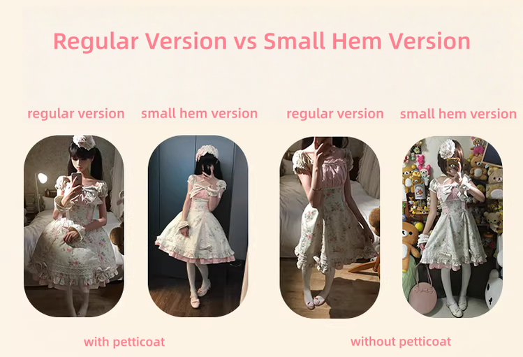 Meet Spring - Floral Printed Old School Lolita OP Dress 44915:827746