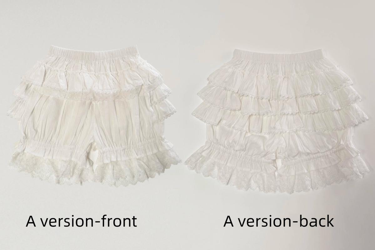 MIST~Lolita Innerwear Bloomers Multicolors Anti Exposure S milk white A version 