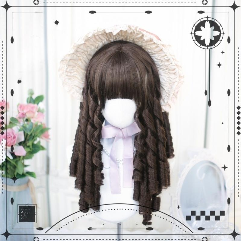 Dalao Home - Classic Brown Lolita Wig with Roman Roll Cold Brown