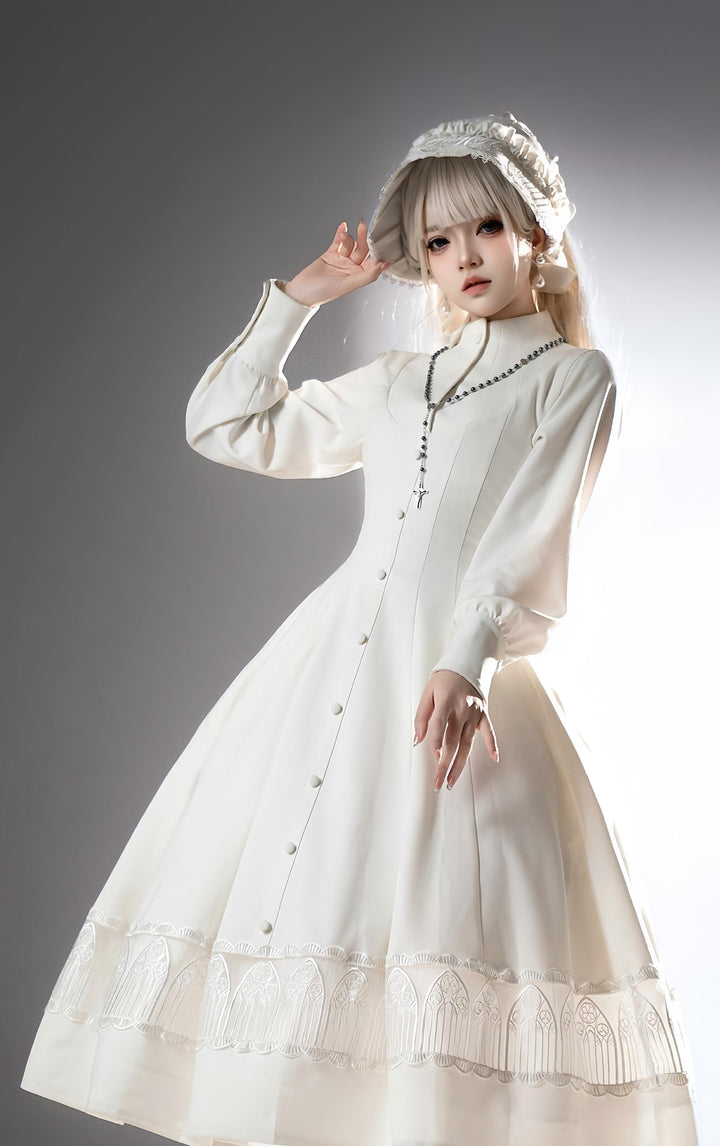 Susin Lolita~Normandy~Gothic Lolita Bust-Supporting JSK Nun Lolita OP Dress