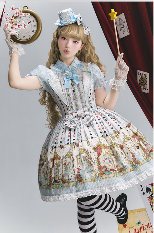 Tarot Alice - Cotton Old School Lolita JSK Dress, Detachable Apron 45739:861838