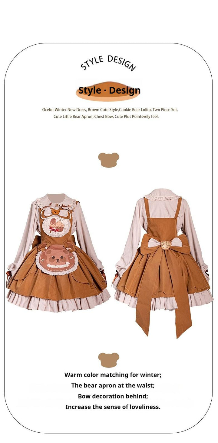 OCELOT~Sweet Lolita JSK Cute Bear Lolita Dress Set