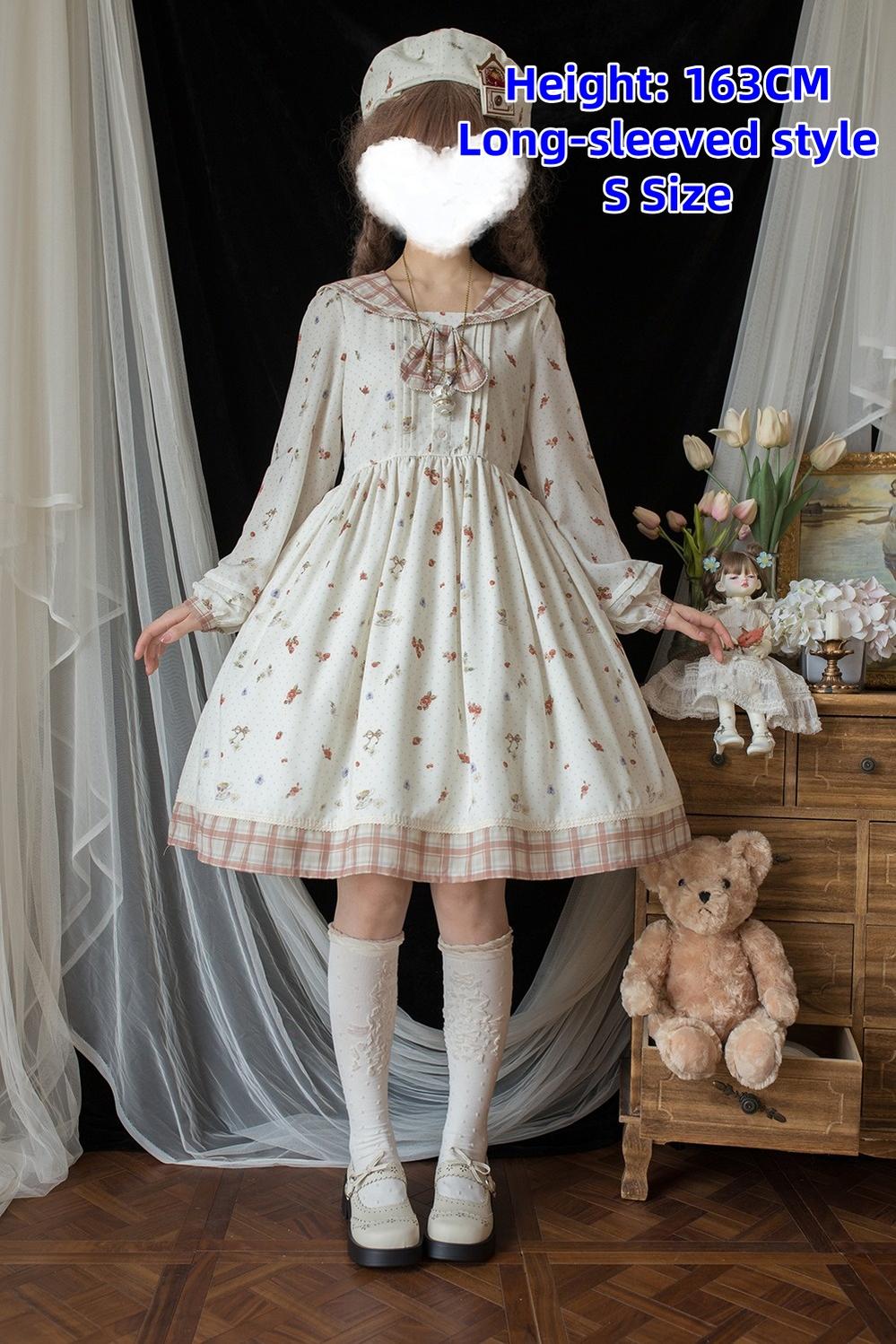 Miss Point~Sweet Lolita OP Cute Lolita Dress With Sailor Collar   