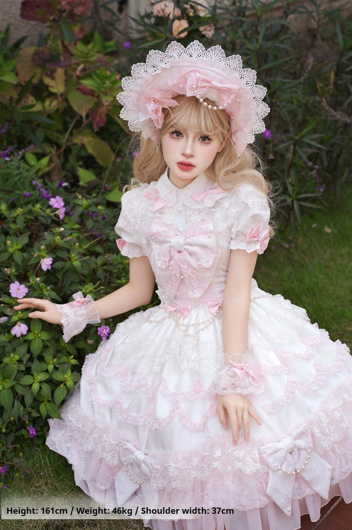 Mengfuzi~Showa Doll~Old School Lolita JSK Dress Tiered Skirt