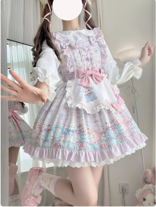 Cinderella - Goat Baa Bedtime Story - SheepPrint Kawaii Lolita JSK (L S) 15516:776201