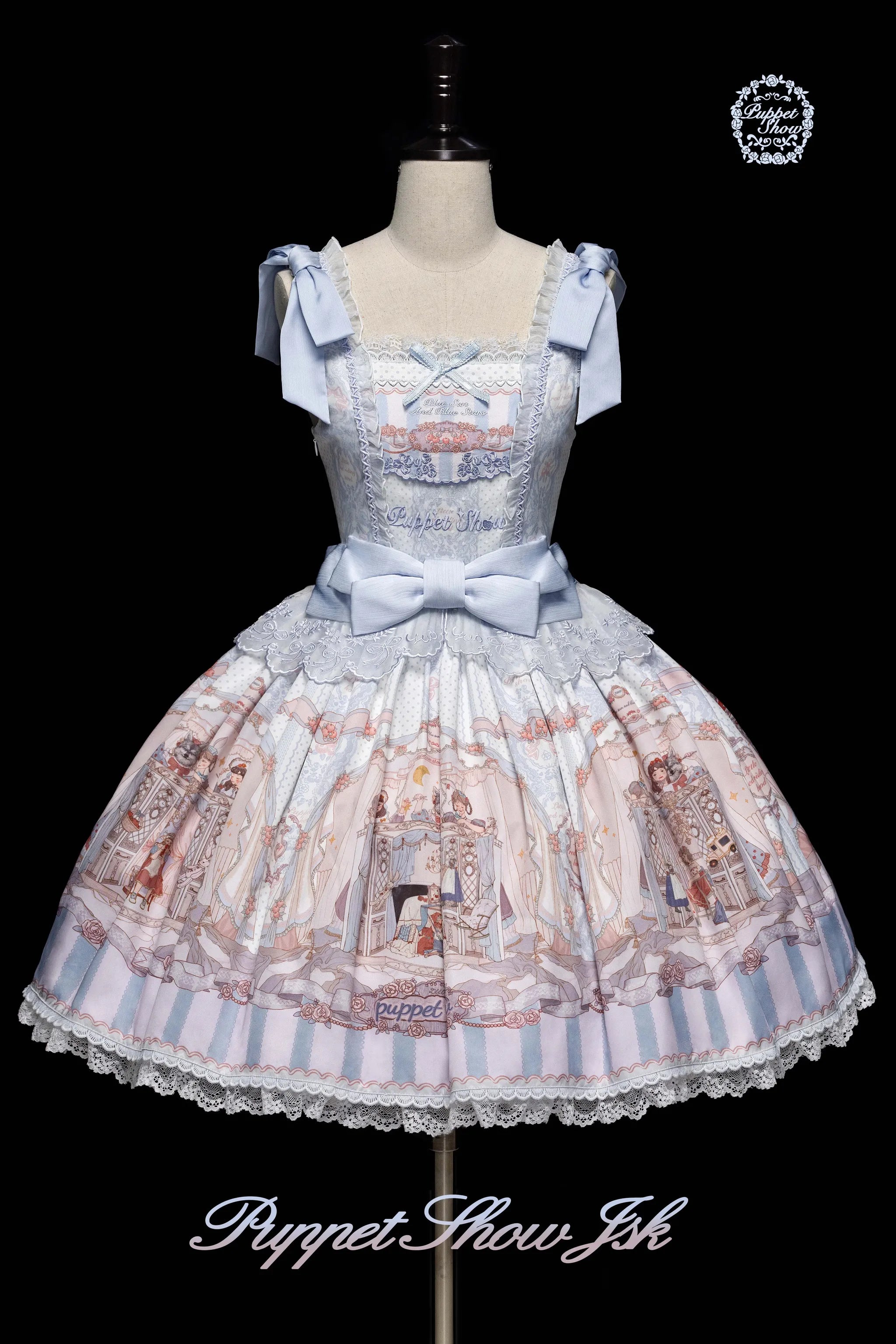 Puppet Show - Doll-like Lolita Embroidered Collar JSK, Puppet Show Print (2XL L M S XL) 45823:864713