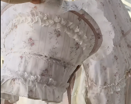 Spring Tale - Old School Lolita Floral Printed Dress, Front Opening 45767:861696