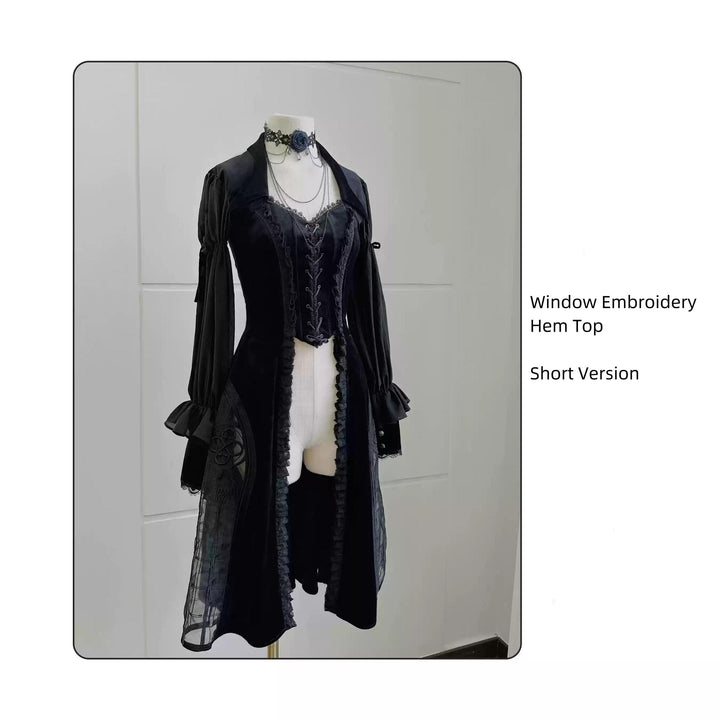 SUSIN~Night Traveler~Classic and Elegant Gothic Dress with Colorful Window Prints (L M S XL) 39250:628572