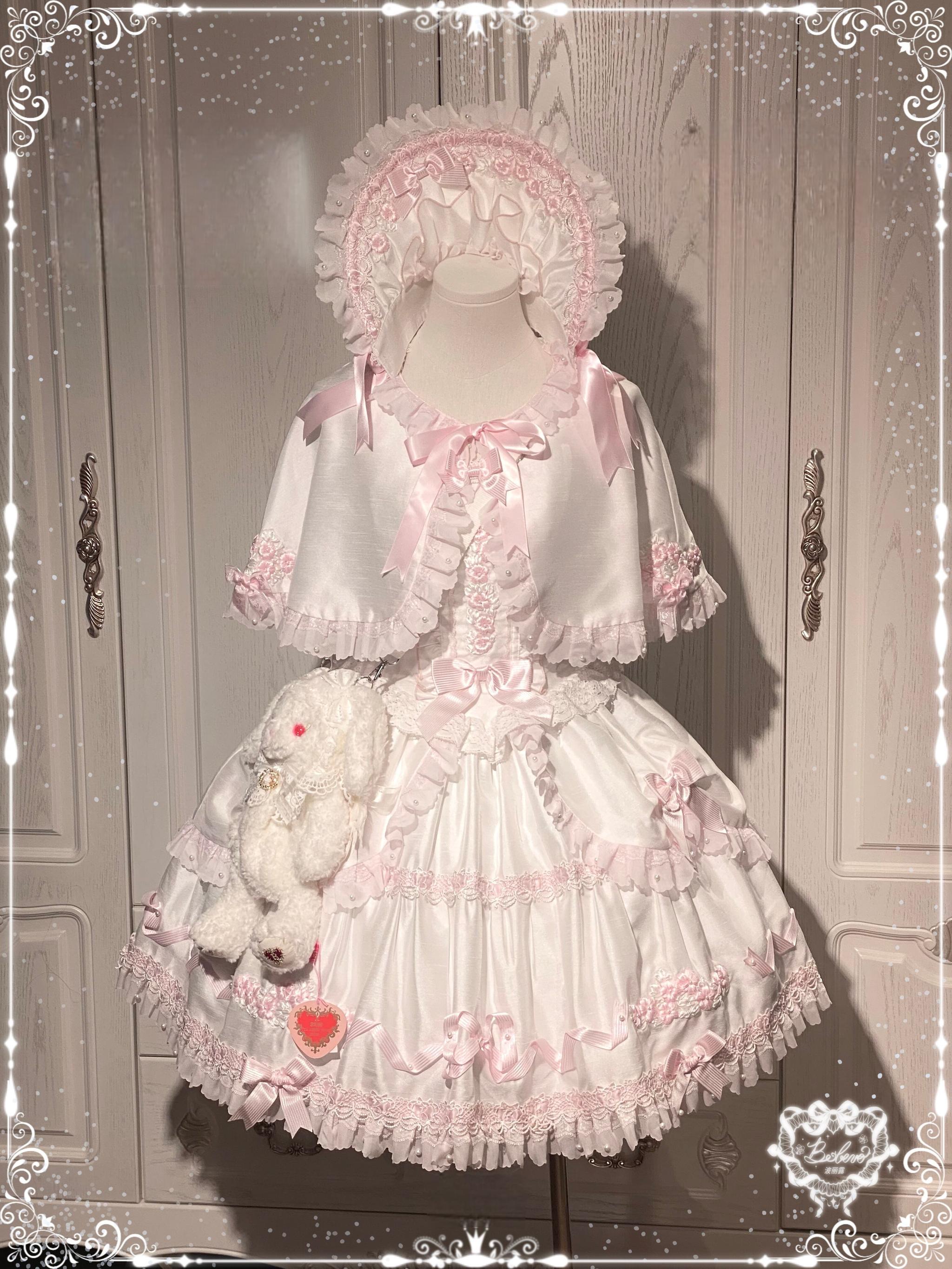Charlotte Bouquet - Old School Lolita JSK Set, Embroidery & Bows (L M S XL) 45093:835412