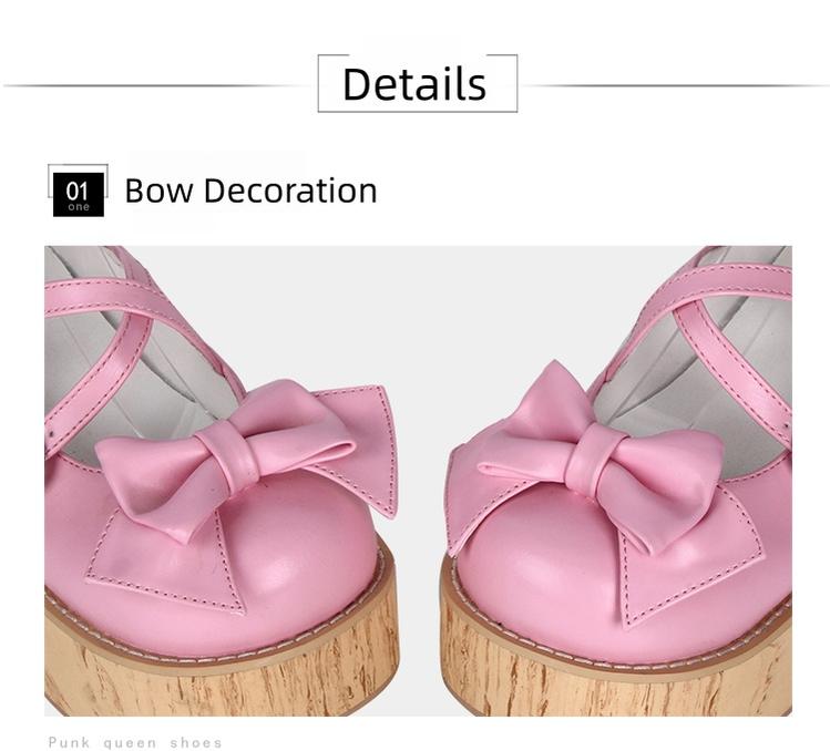 Angelic Imprint - Sweet Lolita Platform Shoes, Wood-grain Outsole 42464:798282