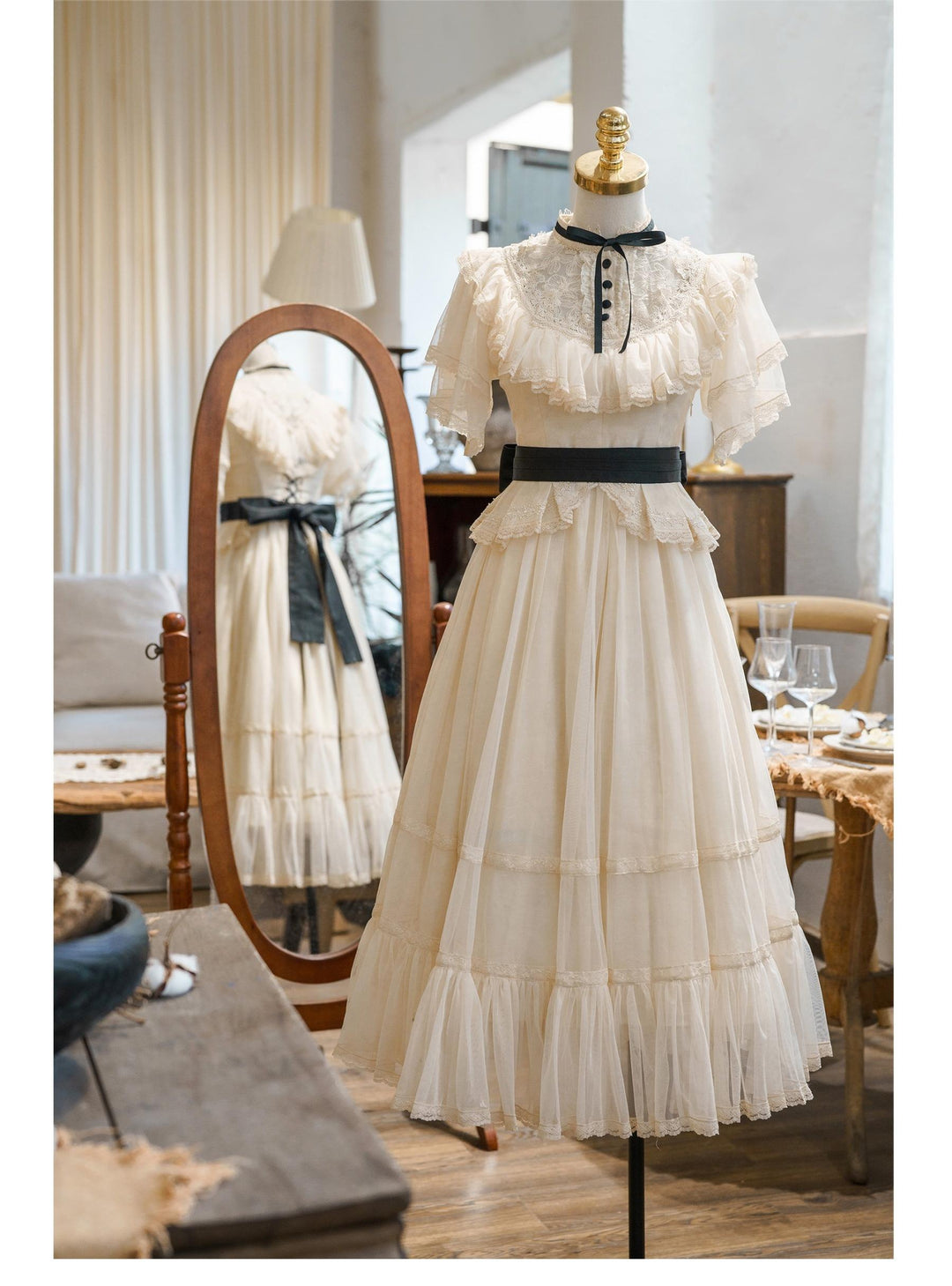 Button Bear~True Summer~Classic Lolita OP Dress with Hat and Hairband (L M S XL) 42069:725478