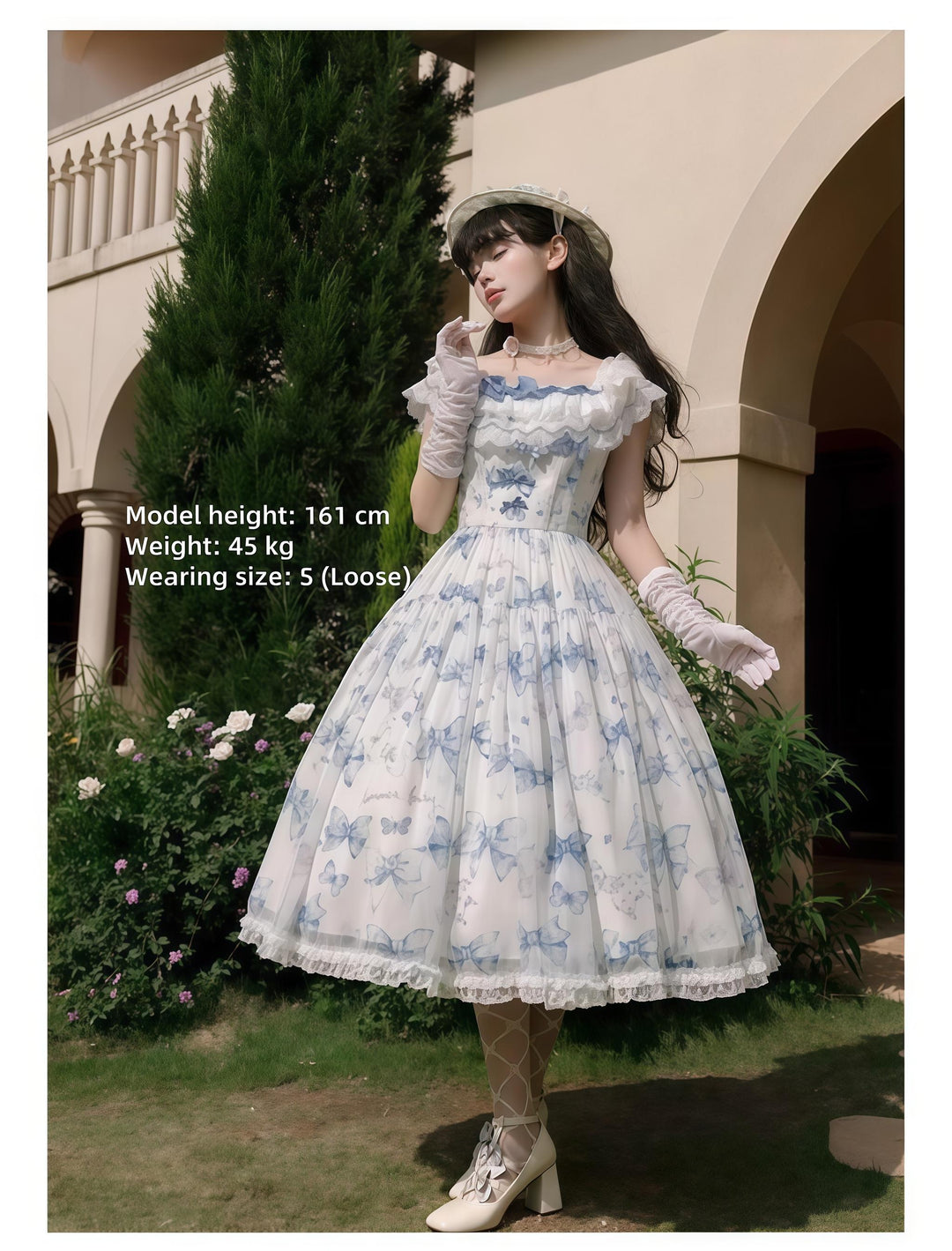 Summer Fairy~Eternal Garden~Sweet Lolita Dress Suit Elegant Open-Shoulder OP and JSK