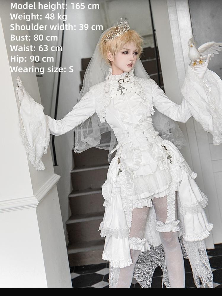 Forest Fluorescent Carps - Omega Wedding Gothic Ouji Lolita White Suit