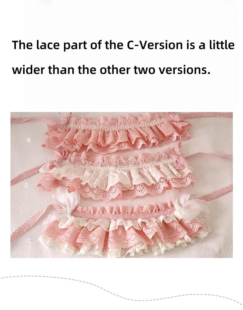 Xiaogui - Sweet Lolita Headdress Pink & White Lace Hairband