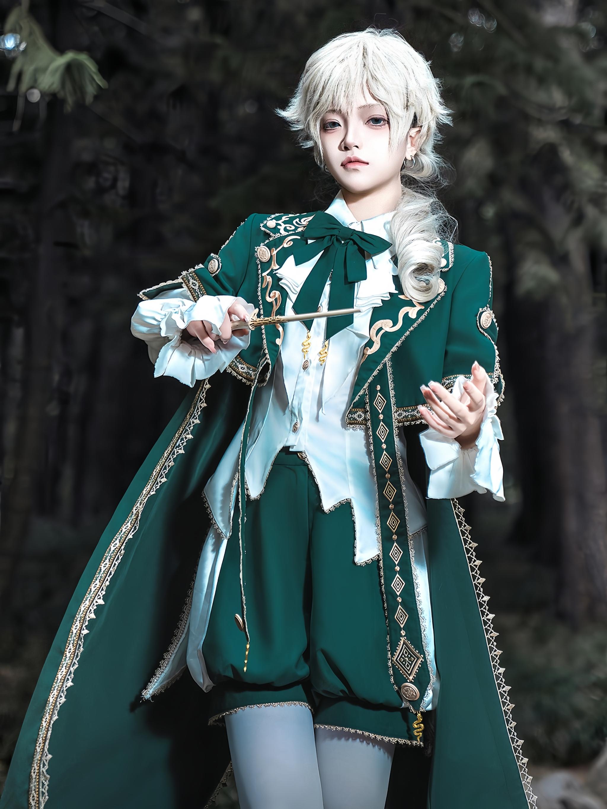 Ouji Lolita Shorts Suit Military Lolita Coat and Shirt