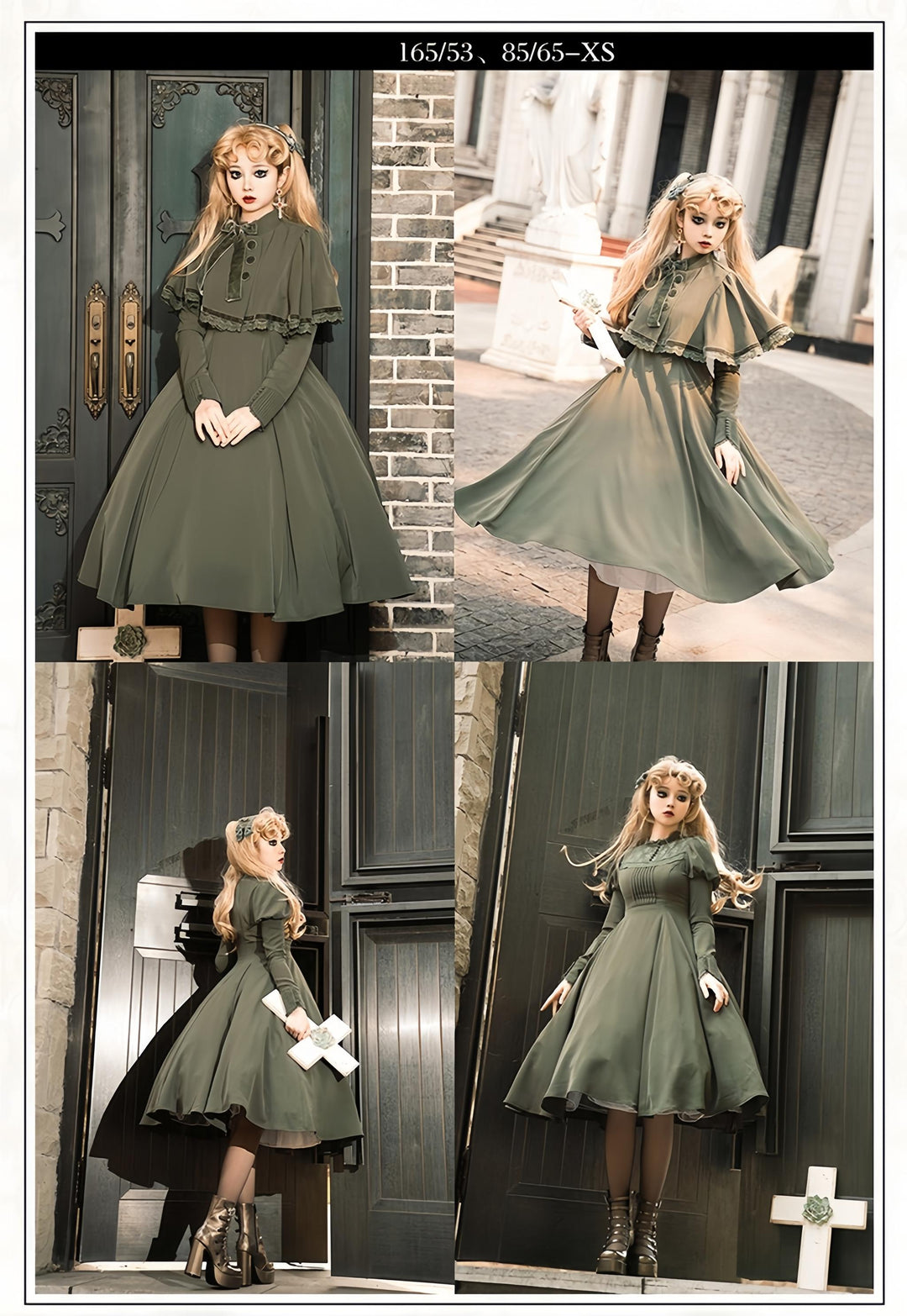 KINOKOKO~Aslan Blessings~Classic Lolita OP Seven-panel Slim Fit Dress with Cape