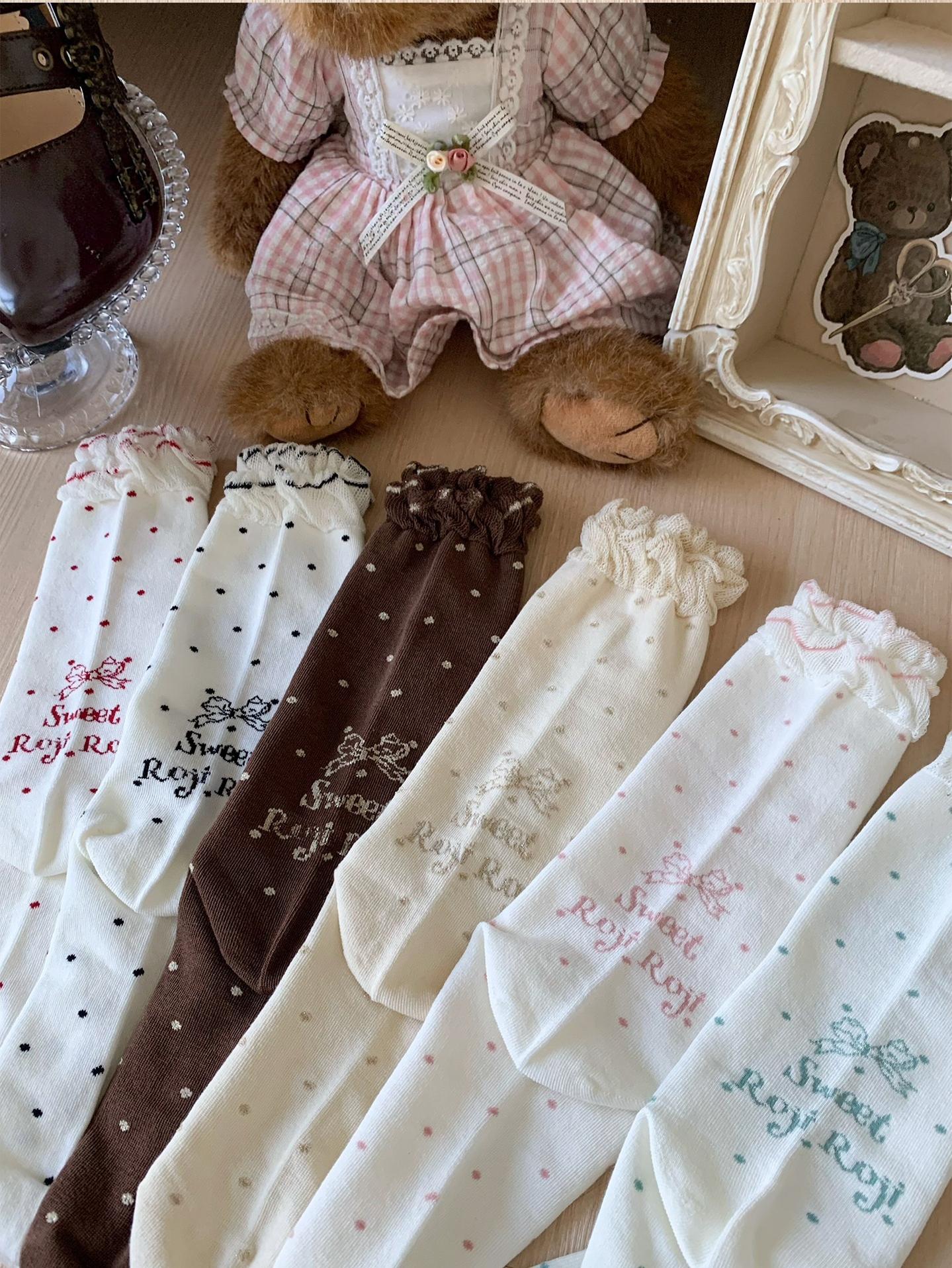 Cotton Sweet Lolita Socks, Tea Party Prints 45788:862460