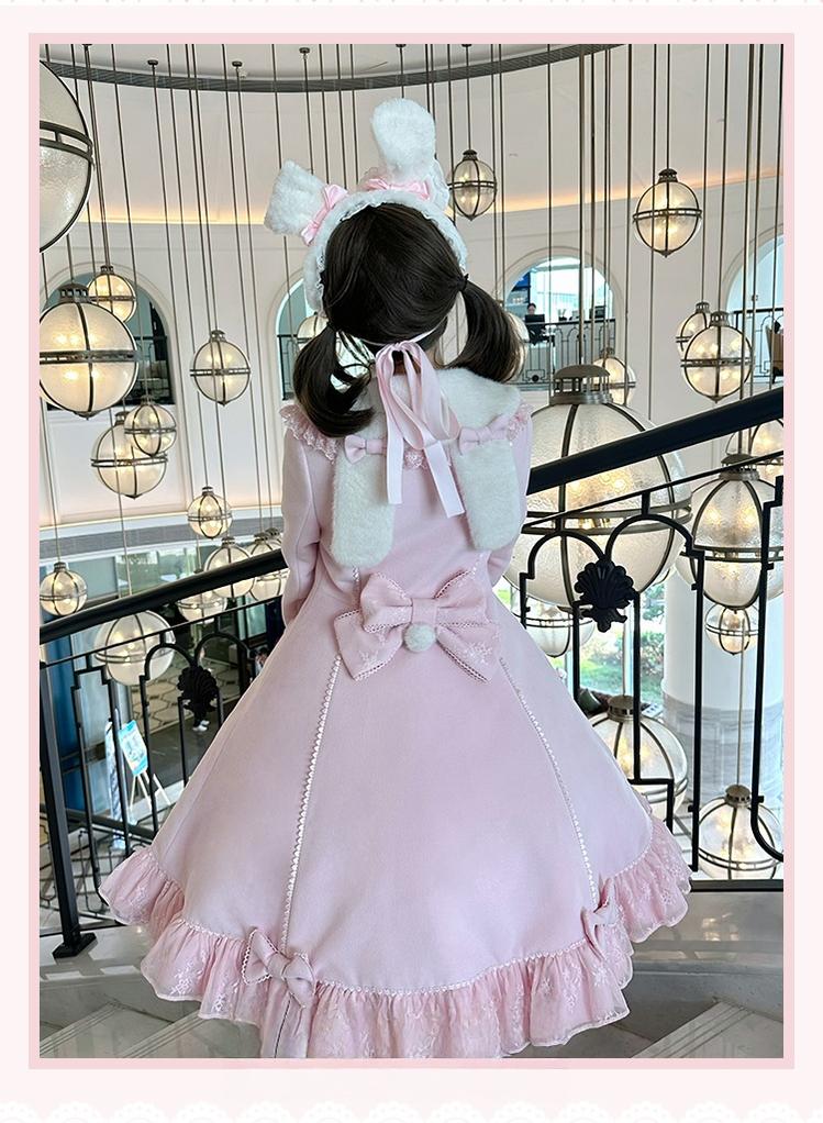 Mengfuzi - Nico Bunny - Winter Sweet Lolita Overcoat, Detachable Cape 44102:795605