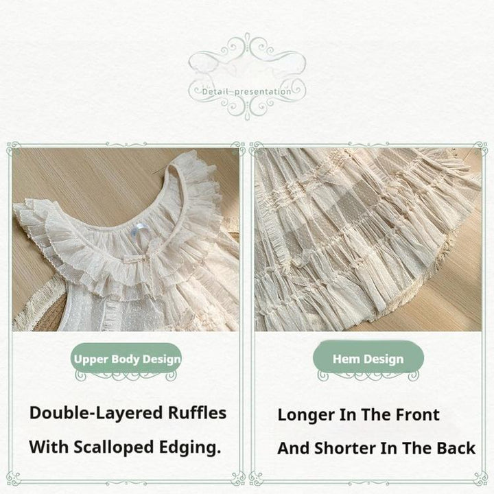 With PUJI~Letters and Poetry~Classic Lolita Tulle Over-Skirt for Summer