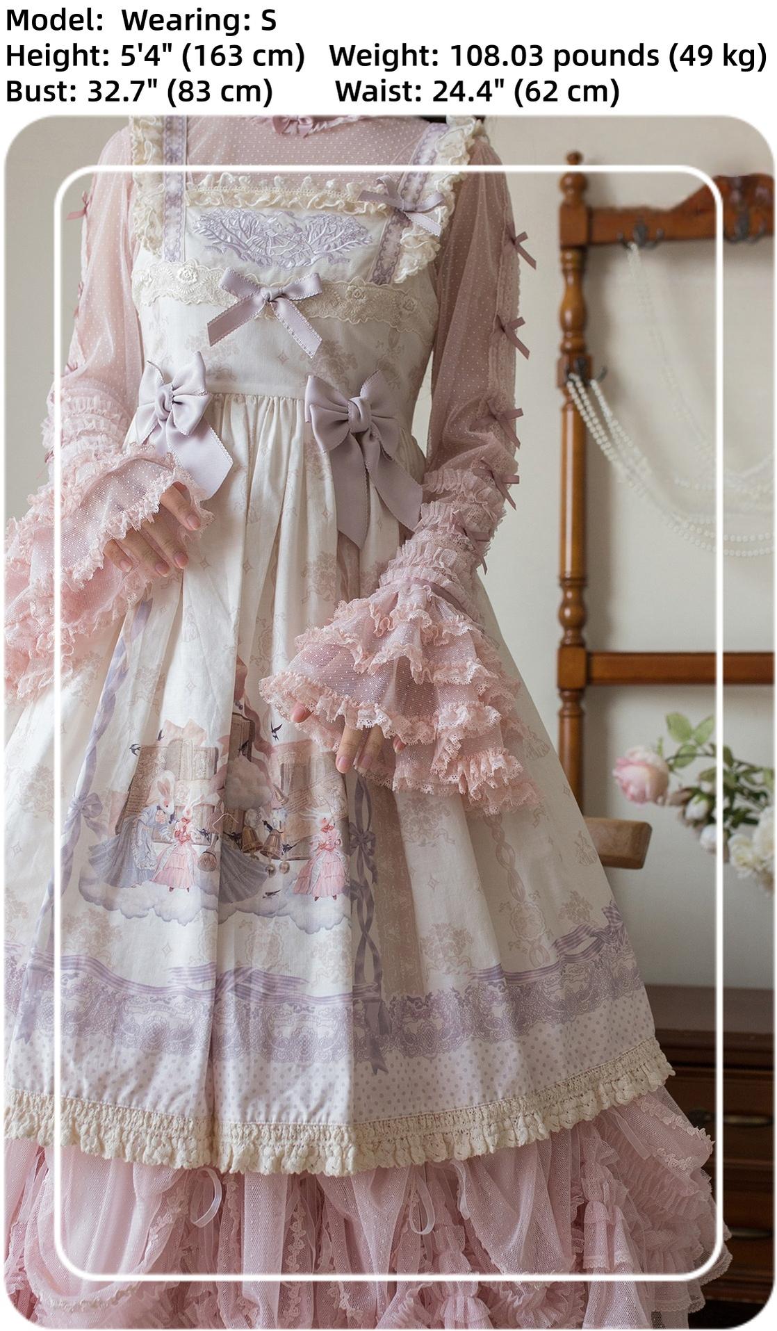 Vernal Feast - Polka Dot Lolita Blouse, Ruffled False Collar