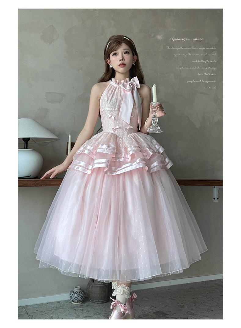 Urtto - Moonlight Dance - Elegant Lolita Halter-neck JSK Dress in Ballet Style