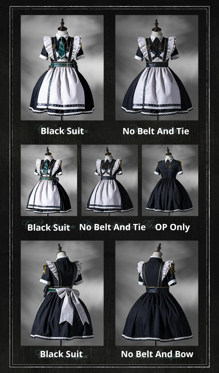 Forest Fluorescent Carps~Girl's Weapon~Military-Inspired Maid Lolita OP Suit