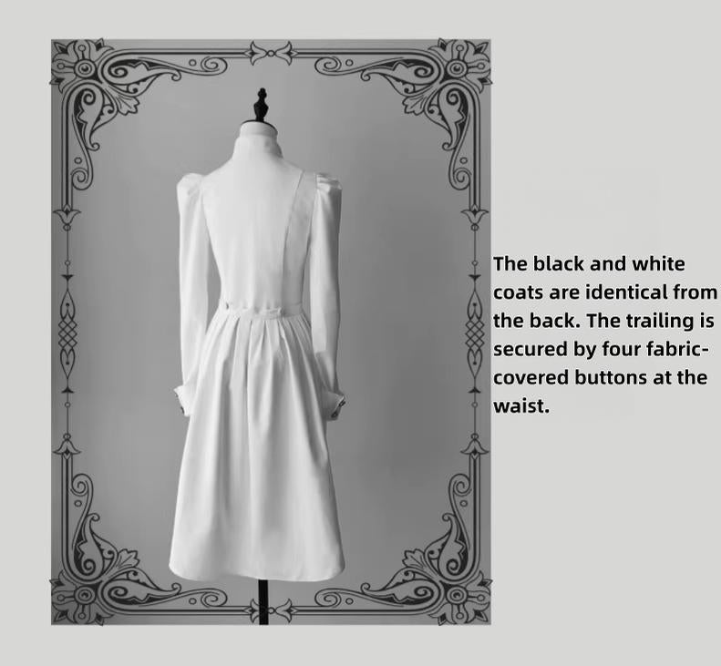 White Night Sonata - Ouji Lolita Embroidery Coat, Detachable Trailing