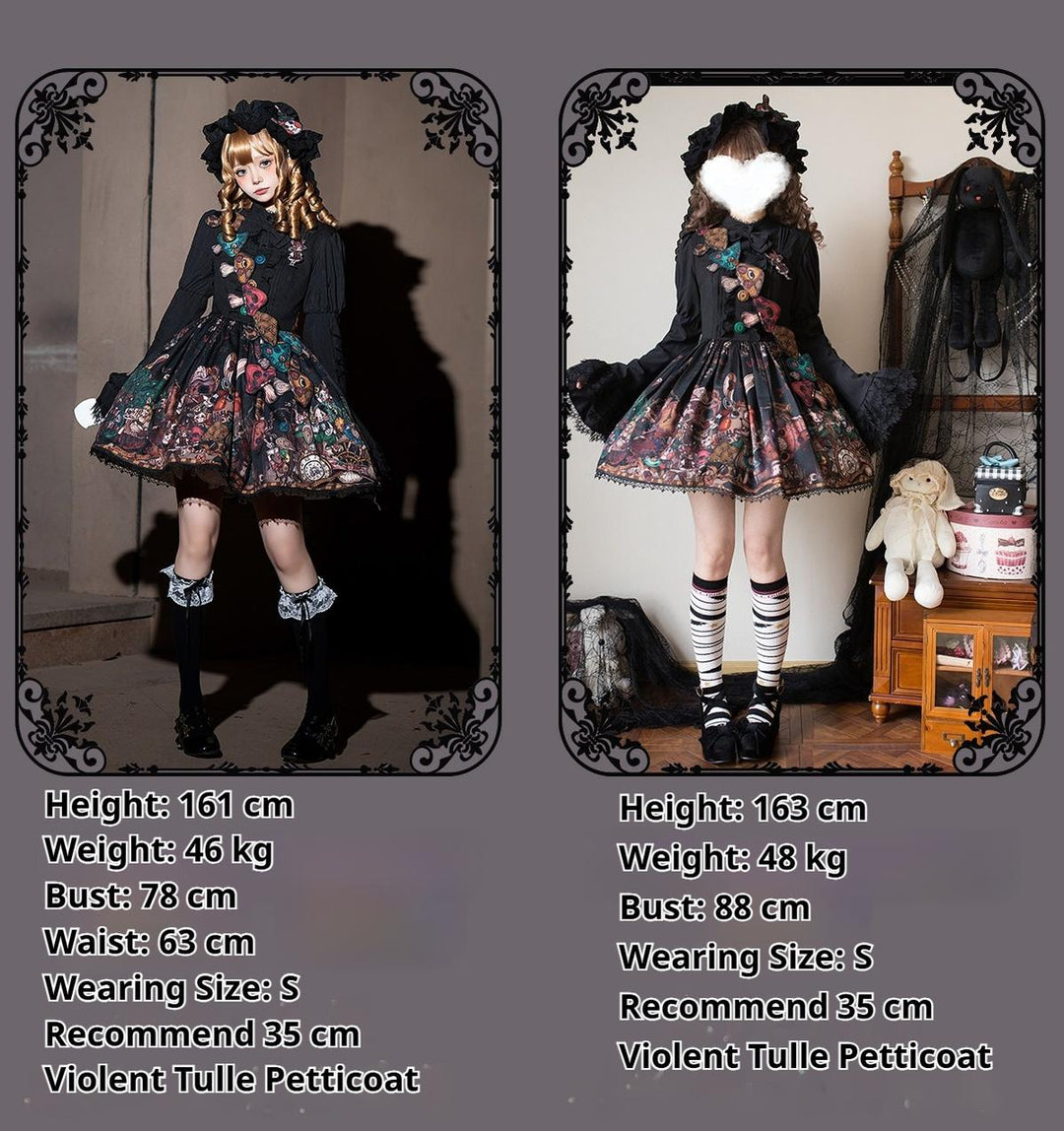 Frozen in time~Rabbit Kingdom~Gothic Lolita JSK Suit Printed Lolita Dress